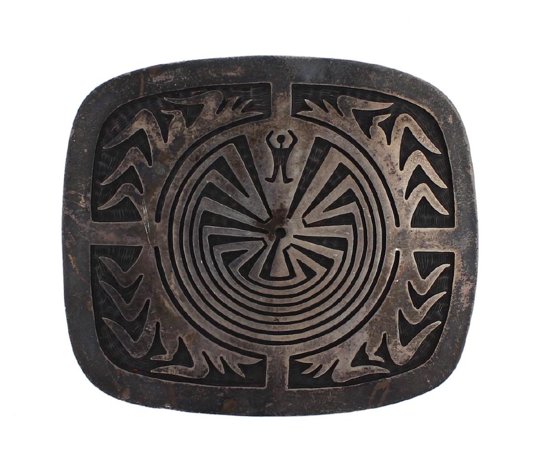 Sterling Silver Man in the Maze Vintage Old Pawn Belt (1 of 2)