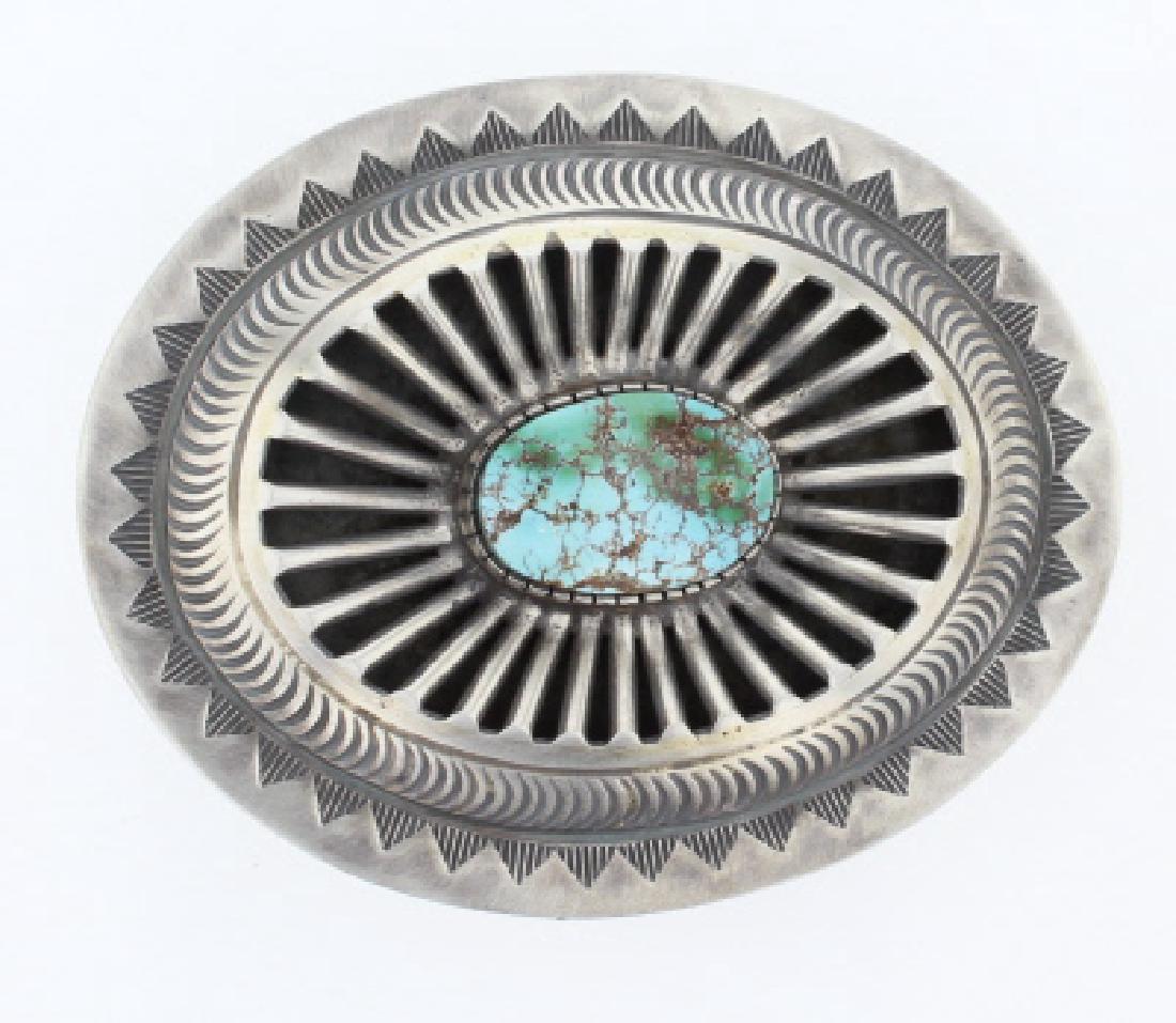 Sterling Silver Genuine Turquoise Buckle Navajo Native (1 of 2)