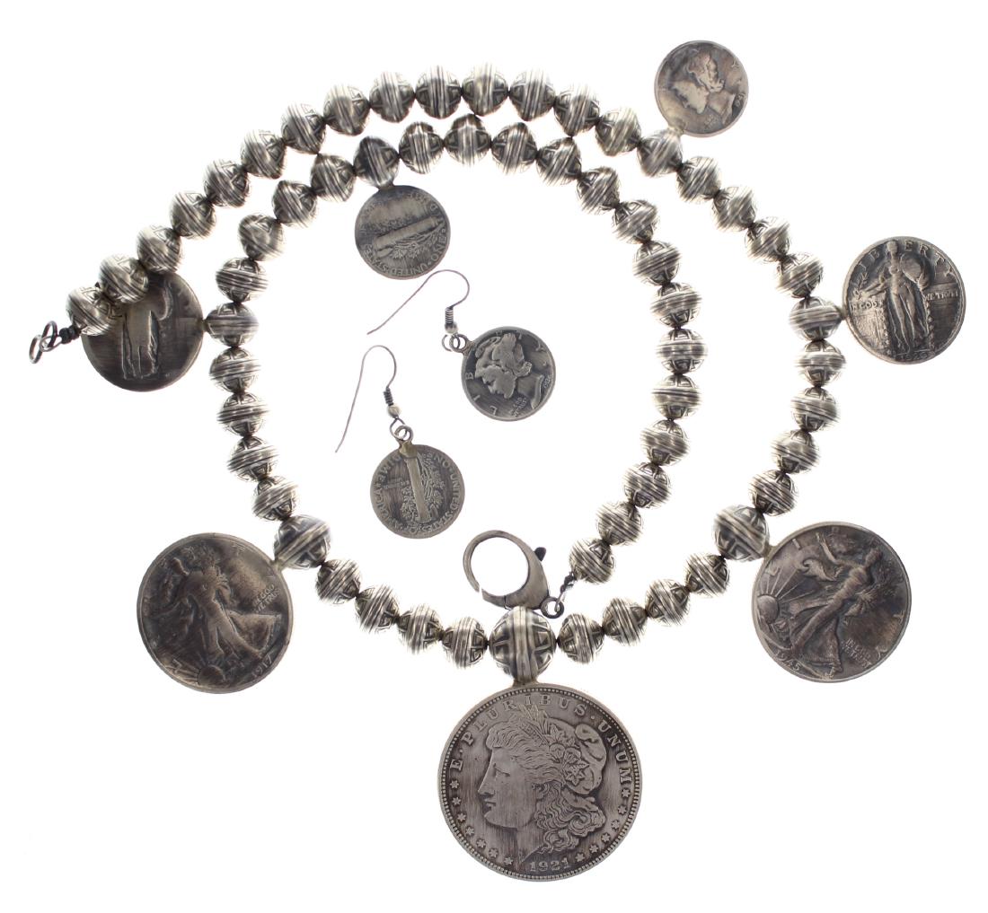 Sterling Silver Morgan Dollar Coin Necklace Navajo (1 of 4)