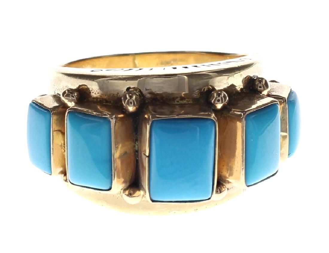 14K Gold Genuine Sleeping Beauty Turquoise Ring Navajo (1 of 3)
