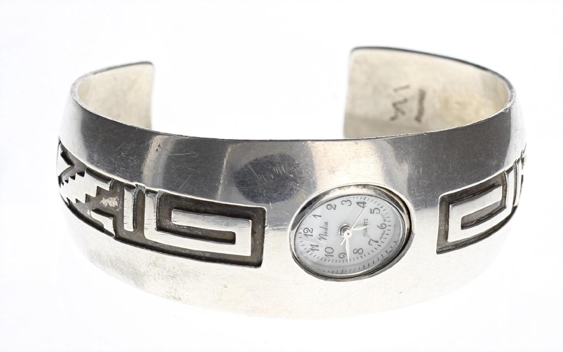 Sterling Silver Vintage Watch Bracelet Navajo Native (1 of 2)