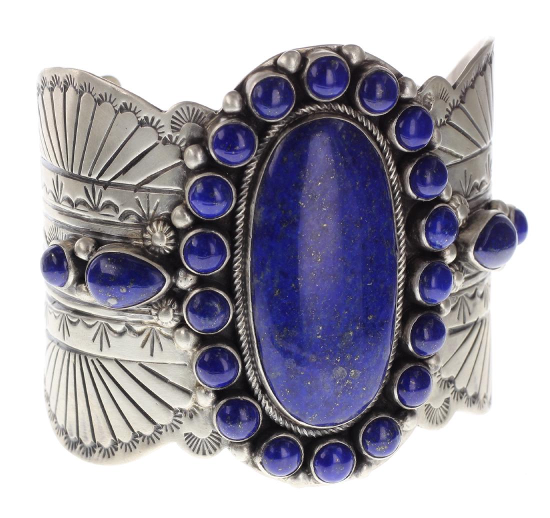 Sterling Silver Genuine Lapis Masterpiece Bracelet (1 of 3)
