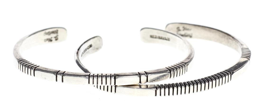 Sterling Silver Bracelet Pair of 2 Navajo Native (1 of 3)