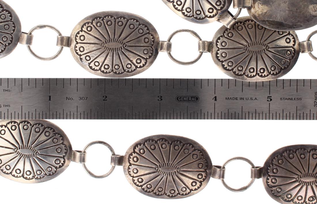 Sterling Silver Heavy Stamp Vintage Concho Belt Navajo (1 of 2)