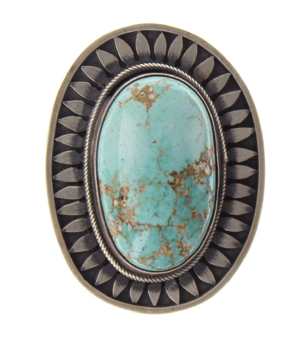 Sterling Silver Genuine Turquoise Ring Navajo Native (1 of 2)