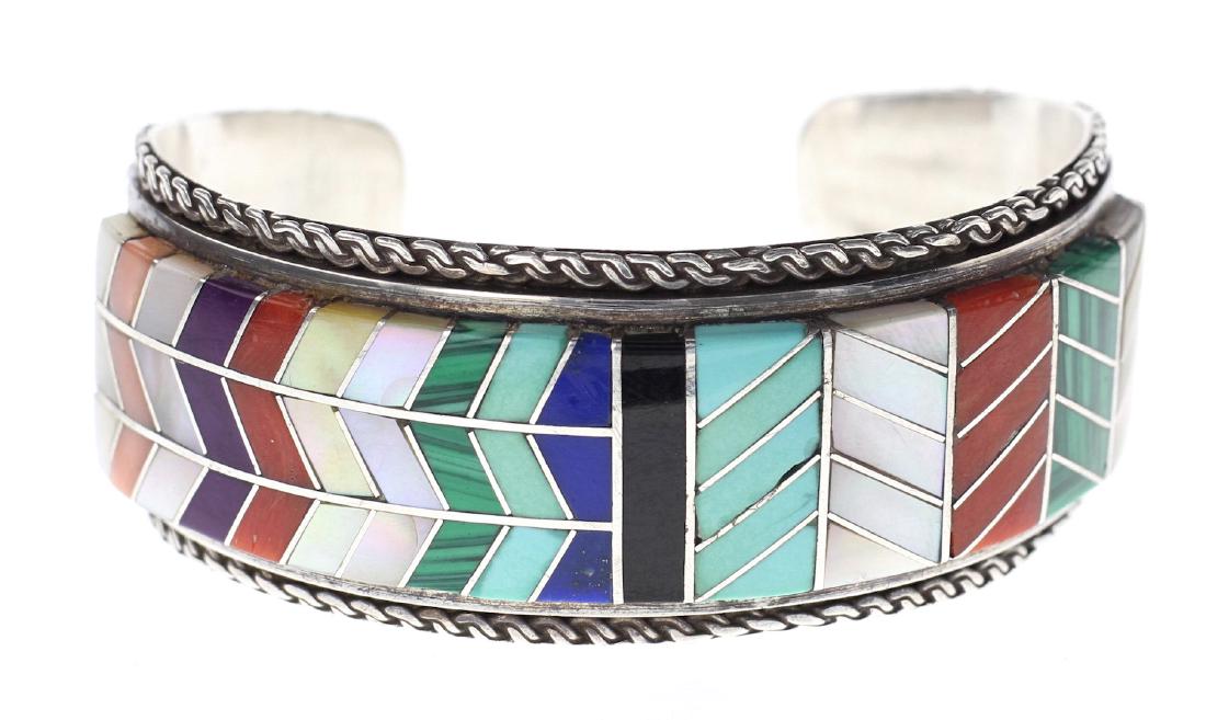 Sterling Silver Genuine Multi Stone Vintage Inlay (1 of 3)