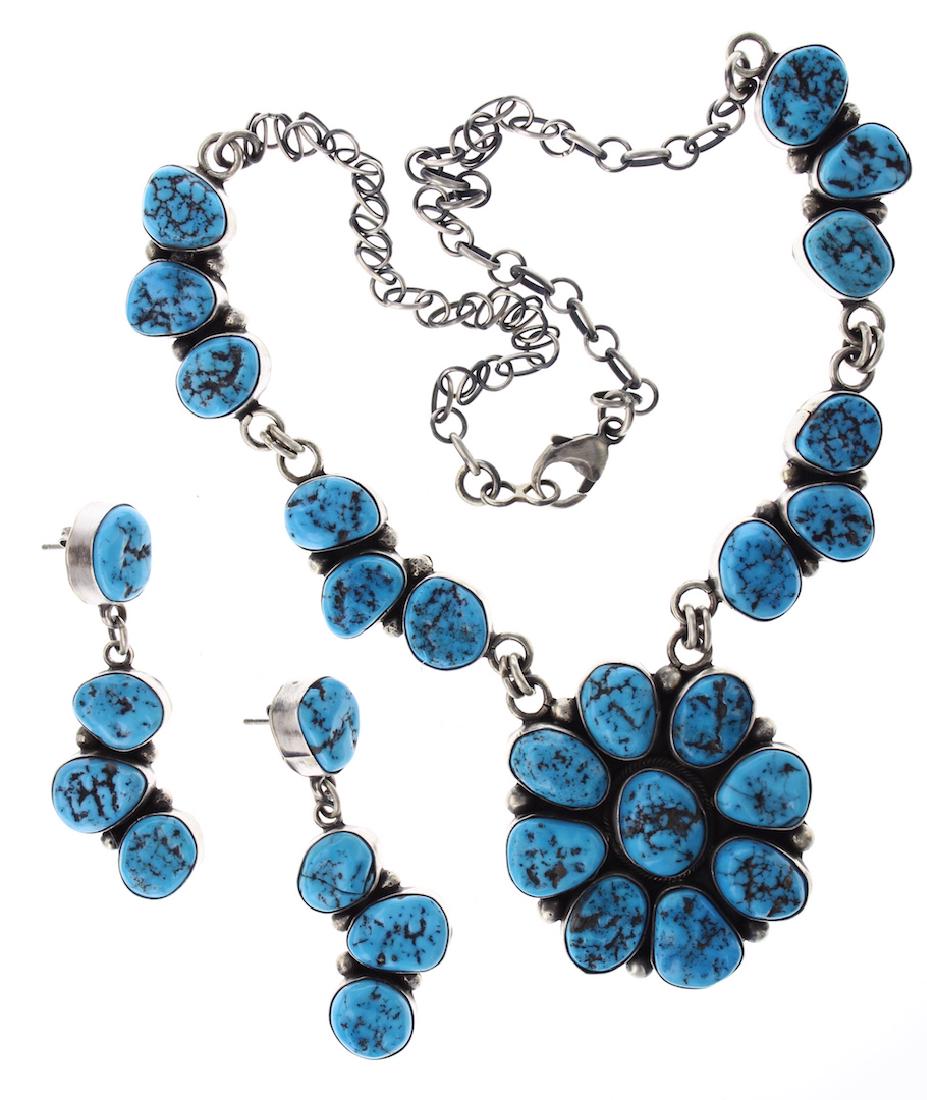 Sterling Silver Genuine Turquoise Nugget Masterpiece (1 of 2)