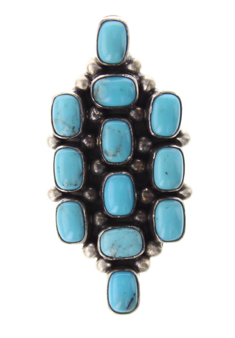Sterling Silver Genuine Turquoise Ring Navajo Native (1 of 3)