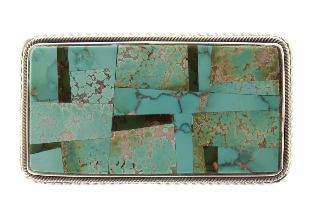 Sterling Silver Genuine Turquoise Inlay Ring Navajo (1 of 3)