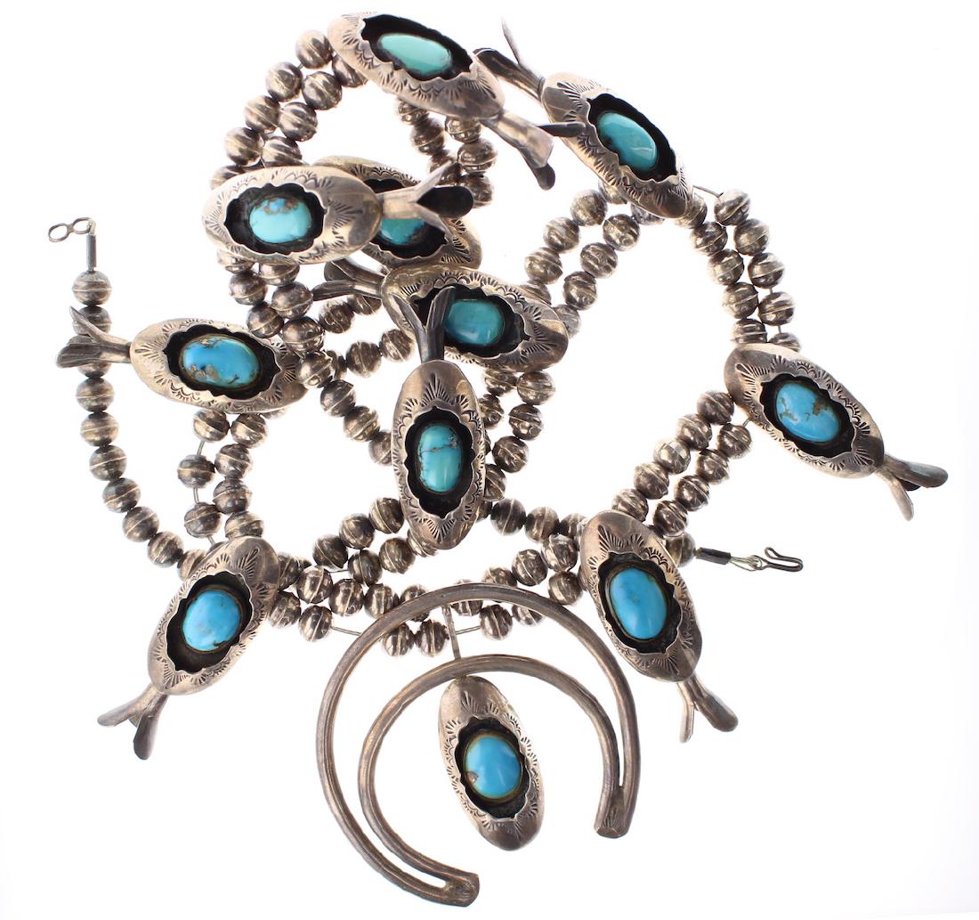 Sterling Silver Genuine Turquoise Vintage Shadow Box (1 of 3)