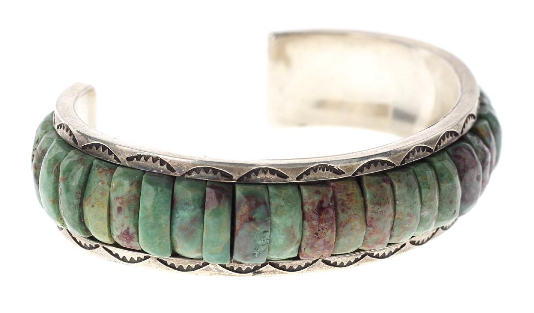 Sterling Silver Genuine Turquoise Cobblestone Bracelet (1 of 2)