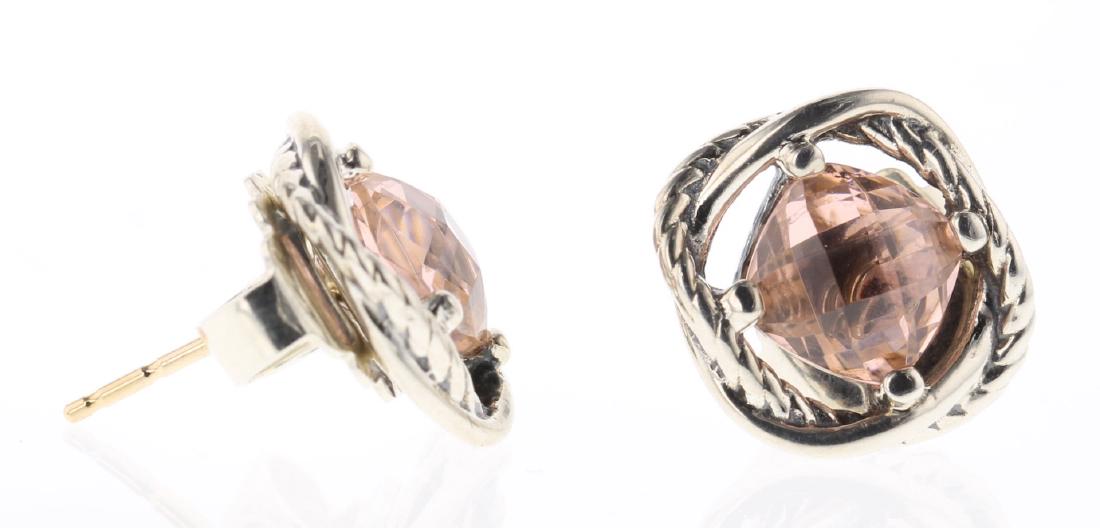 David Yurman Sterling Silver Morganite Earrings (1 of 2)