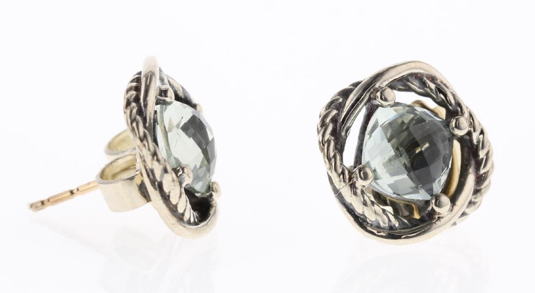 David Yurman Sterling Silver Vintage Smoky Quartz: David Yurman Sterling Silver Vintage Smoky Quartz Earrings ||| Weight: 4 GramsEarrings: 13mm Width, 7mm x 7mm stone (for both)