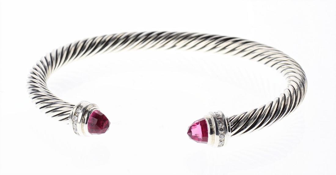 David Yurman Sterling Silver Pink Tourmaline & Diamond (1 of 2)