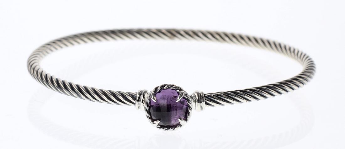 David Yurman Sterling Silver Amethyst Clasp Cable (1 of 3)