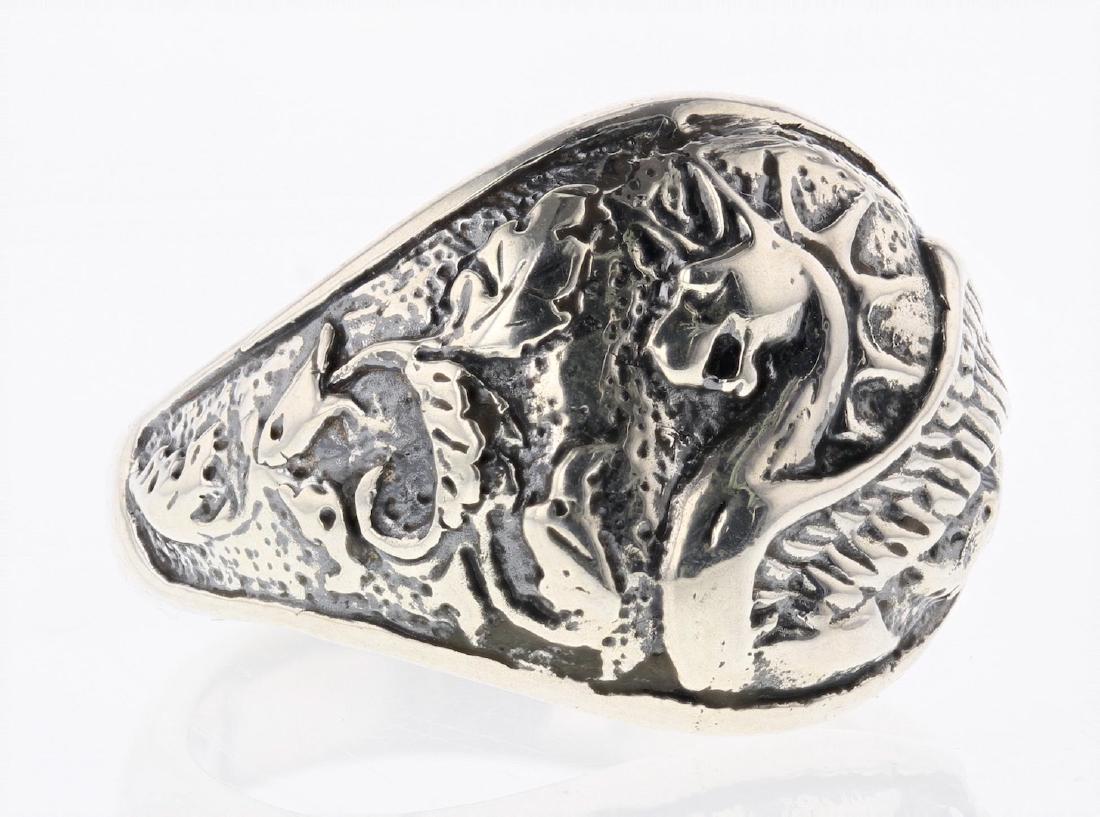 David Yurman Sterling Silver  Vintage Men's Dragon Ring (1 of 4)