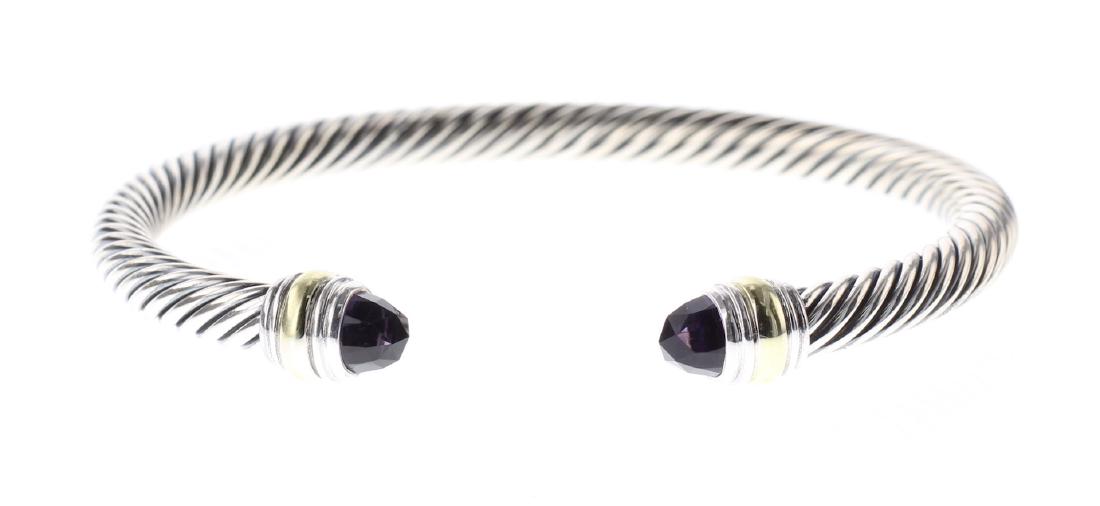 David Yurman Sterling Silver & 14K Gold Amethyst Cable (1 of 2)