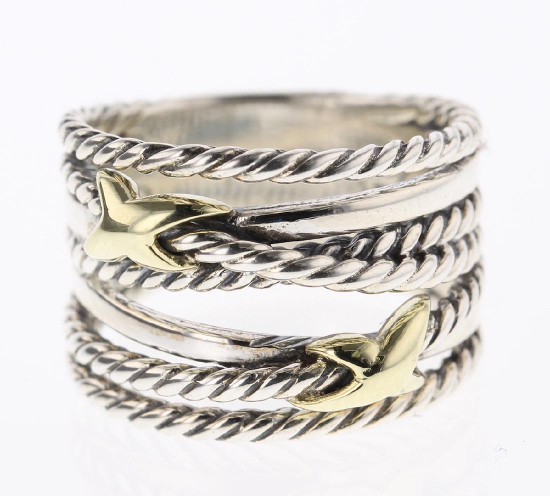 David Yurman Sterling Silver & 18K Gold Ladies Double (1 of 4)