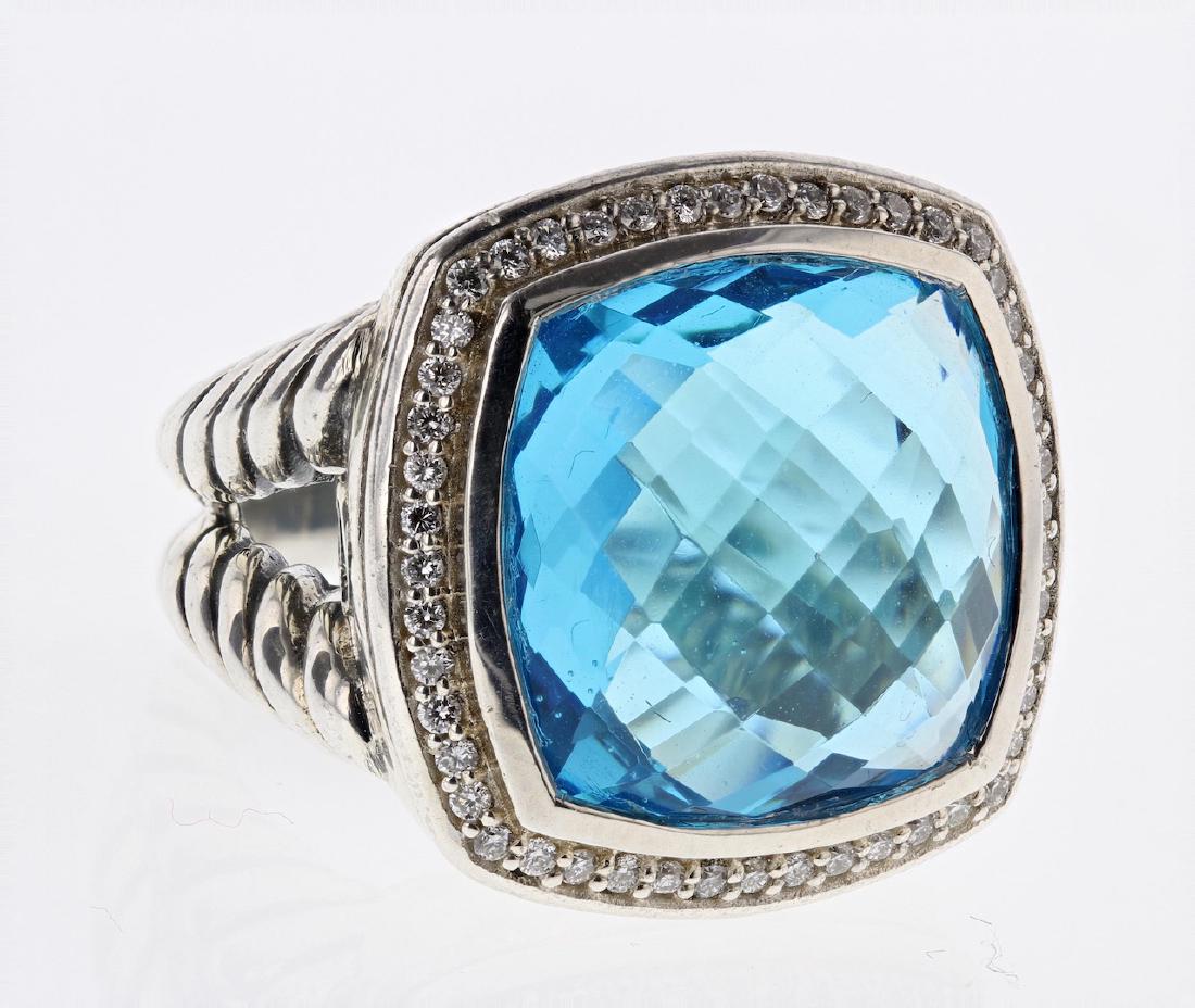 David Yurman Sterling Silver Large Albion Blue Topaz & (1 of 2)