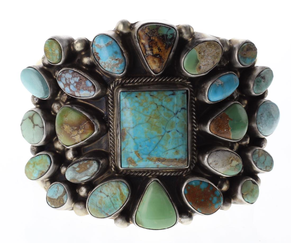 Sterling Silver Genuine Kingman Turquoise Large Cluster (1 of 3)