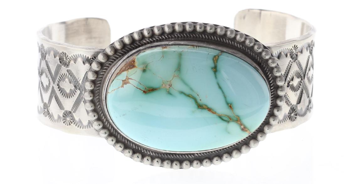 Sterling Silver Genuine Kingman Turquoise Large Stone (1 of 3)