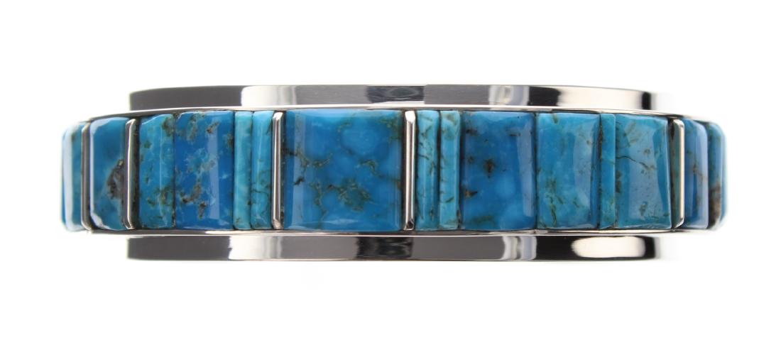 Sterling Silver Genuine Turquoise Cobblestone Inlay (1 of 3)