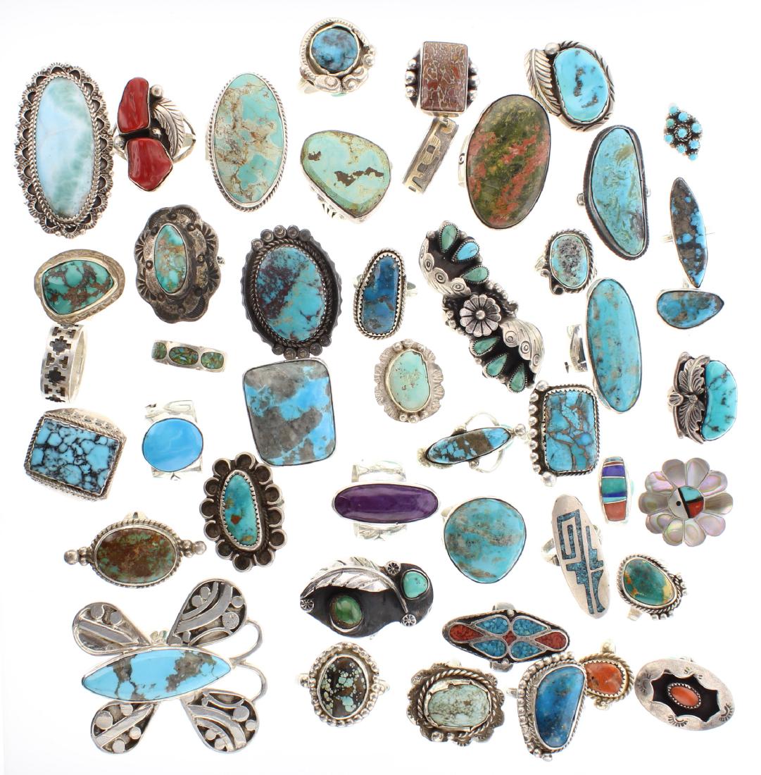 Sterling Silver Genuine Turquoise & Coral Large Mixed (1 of 2)