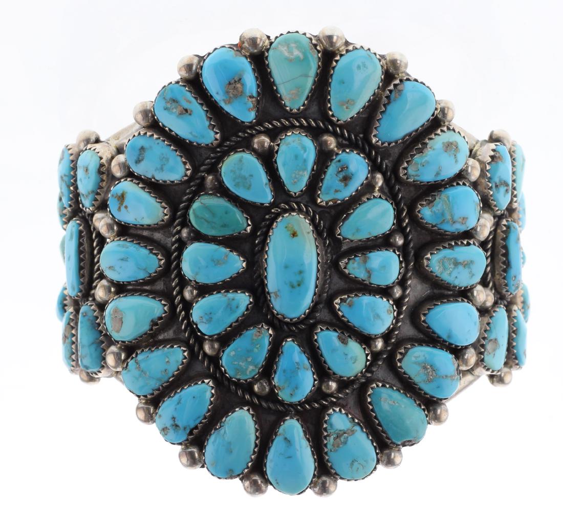 Sterling Silver Genuine Turquoise Vintage Cluster (1 of 3)