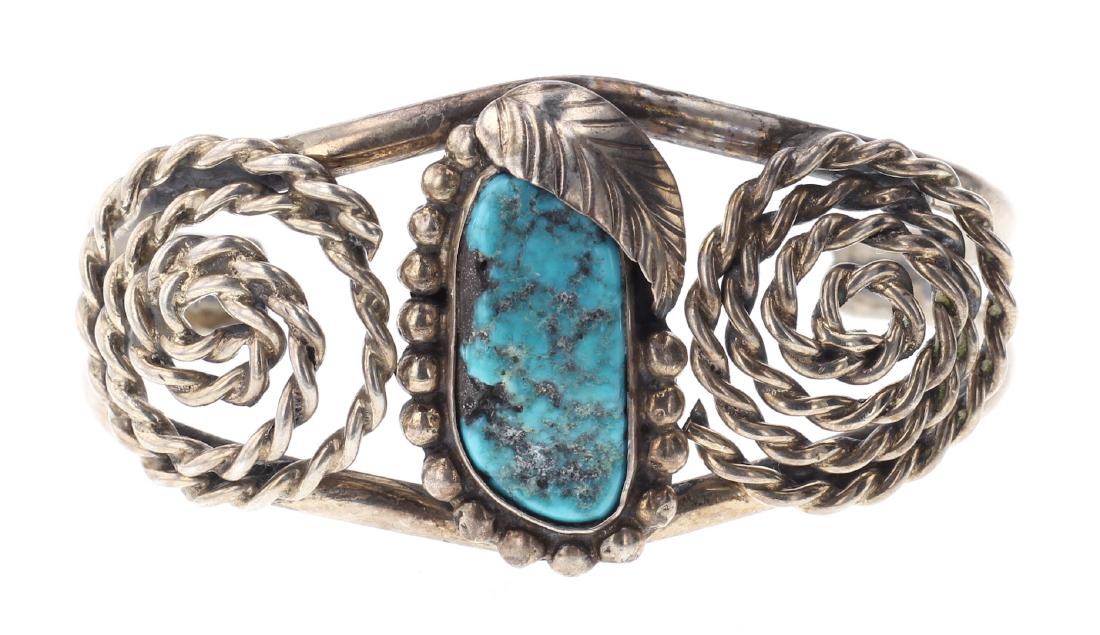 Vintage Turquoise Twist Wire Bracelet (1 of 3)