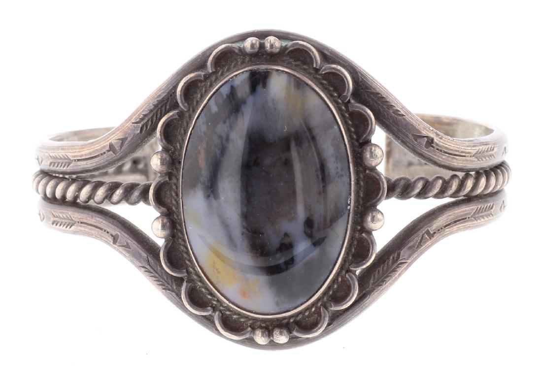 Old Pawn Fred Harvey Era Obsidian Bracelet (1 of 2)