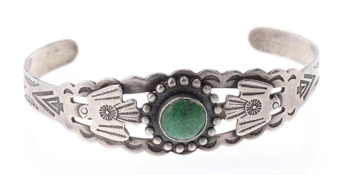 Fred Harvey Turquoise Old Pawn Bracelet (1 of 3)