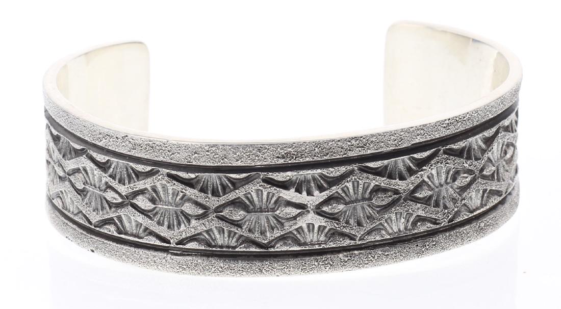 Contemporary Heavy Tufa Cast Design Bracelet (1 of 3)