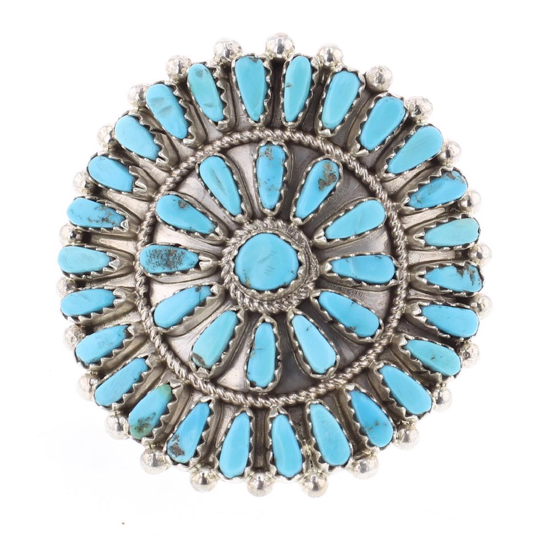 Vintage Turquoise Domed Cluster Ring (1 of 3)