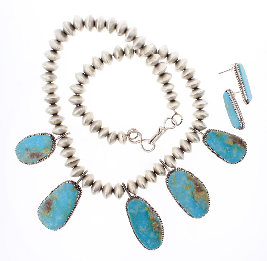 Contemporary Turquoise Roundel Beads Necklace & (1 of 2)