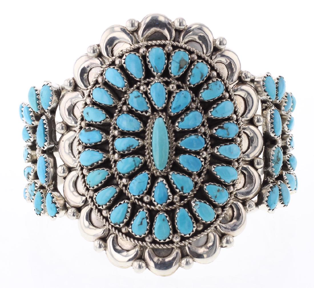 Vintage Turquoise Masterpiece Cluster Bracelet (1 of 3)