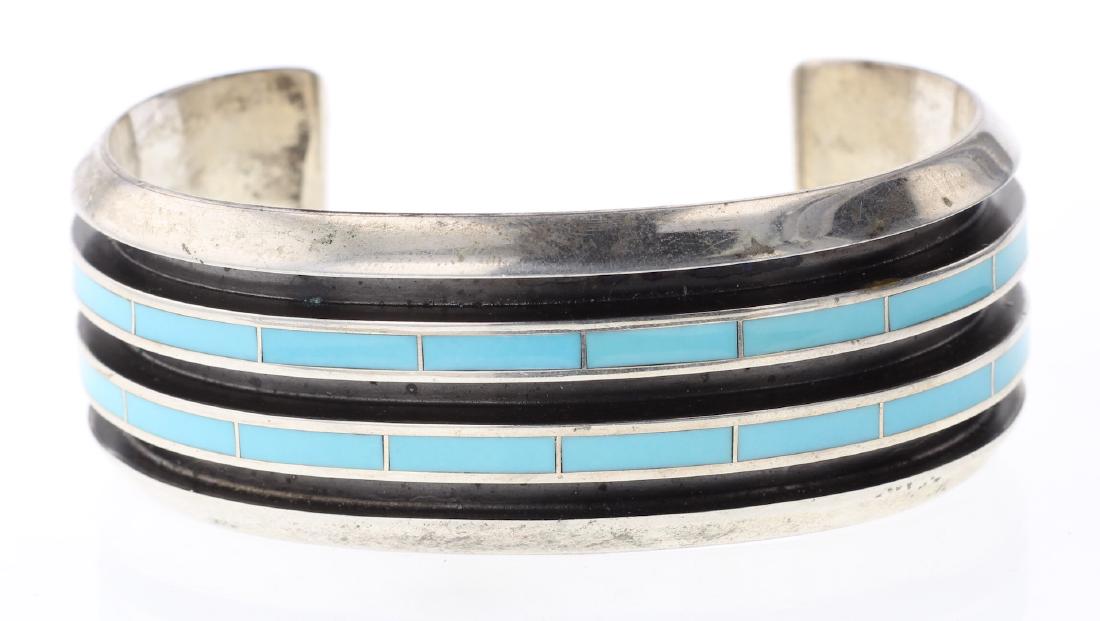 Vintage Inlay Turquoise Bracelet (1 of 3)