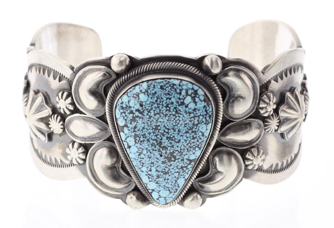 Ray Bennett Spider web Kingman Turquoise Bracelet (1 of 4)
