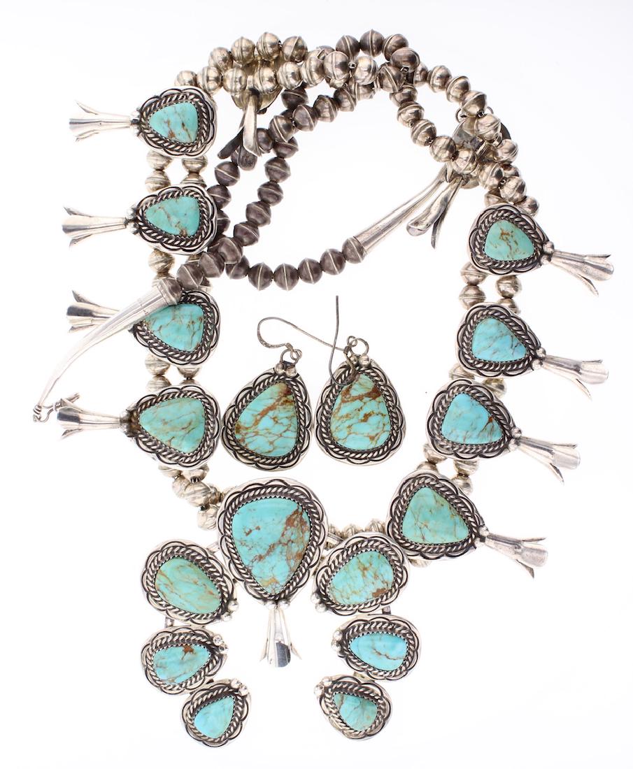 Vintage Turquoise Masterpiece Large Squash Blossom (1 of 3)