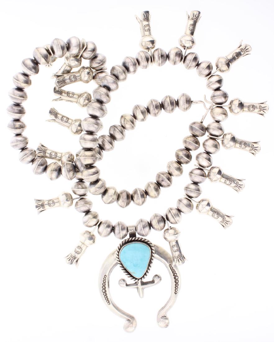 Contemporary Large Bench Bead Squash Blossom Necklace (1 of 2)