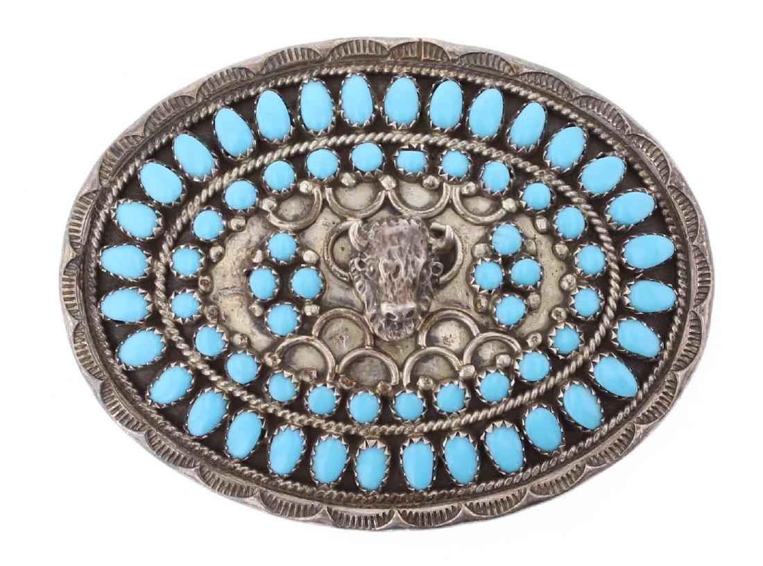 Sleeping Beauty Turquoise Vintage Belt Buckle (1 of 2)