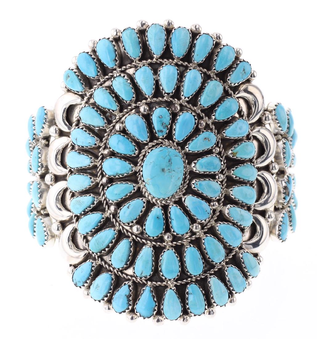 Vintage Turquoise Cluster Bracelet (1 of 3)