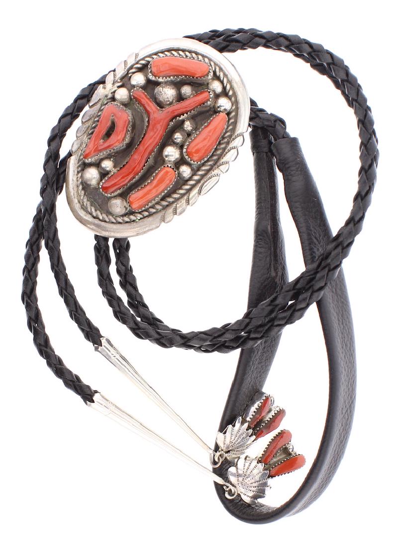 Robert Leekya Genuine Coral Old Pawn Masterpiece Bolo (1 of 2)