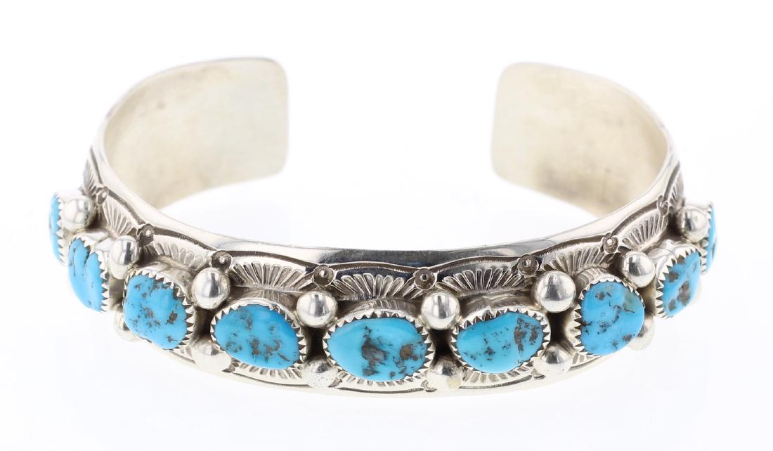 Genuine Kingman Turquoise Nugget Bracelet (1 of 4)
