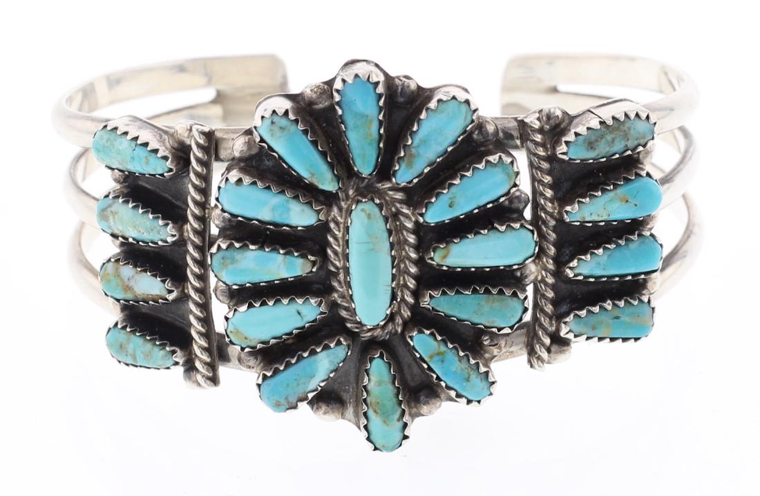 Vintage Turquoise Cluster Bracelet (1 of 3)