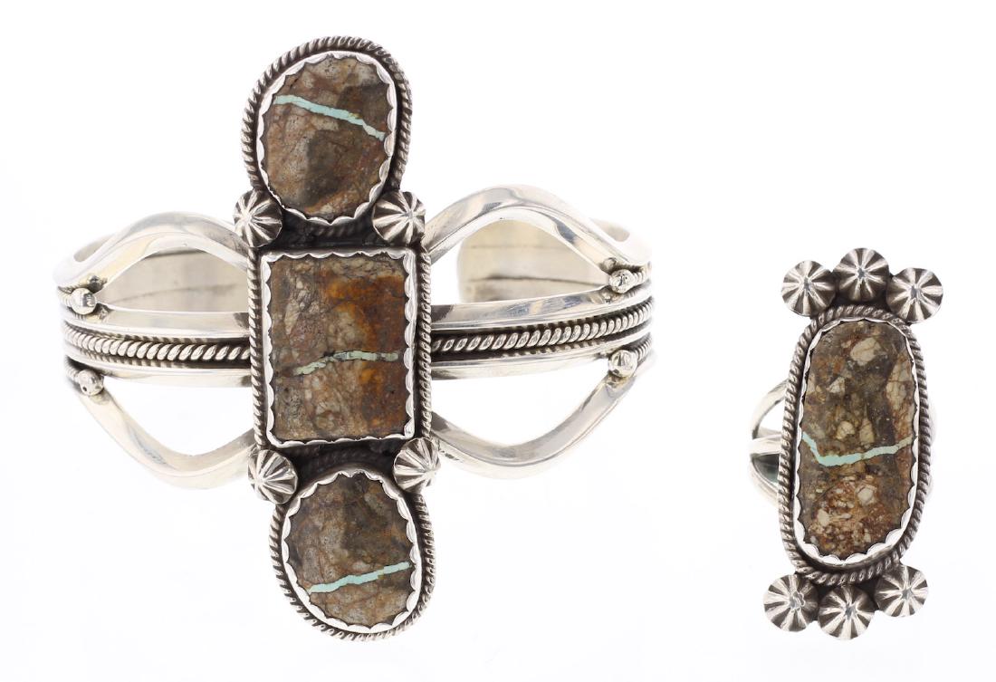 Boulder Turquoise Bracelet & Ring Set (1 of 3)