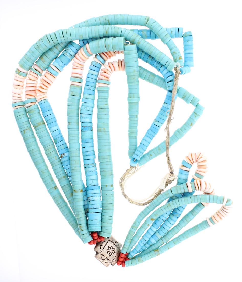 Vintage Turquoise Large Disc Jacla Necklace (1 of 2)