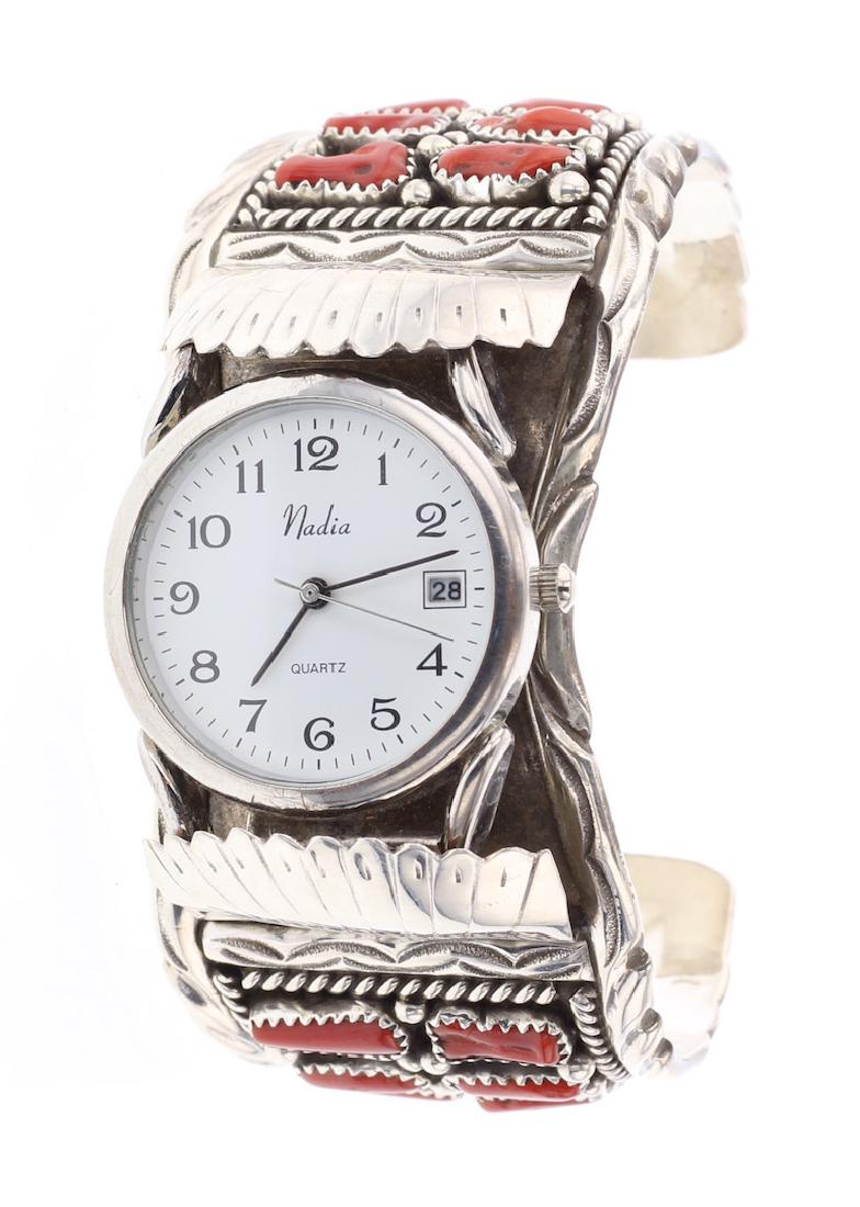 Vintage Coral Watch Bracelet (1 of 3)