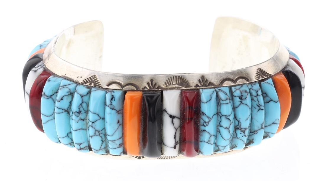 Nez Block multi Stone Inlay Vintage Bracelet (1 of 3)