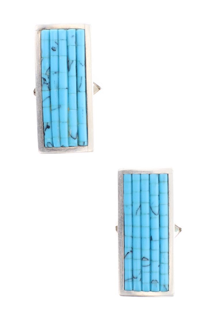 Turquoise Cobblestone Inlay Ring Set of 2 (1 of 3)