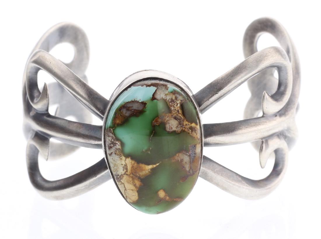 Wilson Begay Royston Turquoise Sand Cast Bracelet (1 of 3)